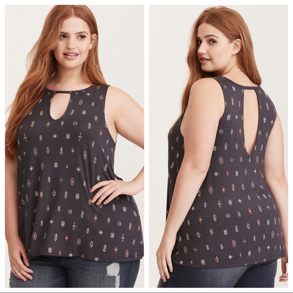 Torrid Geo Print Cutout tank - Picture 1 of 6